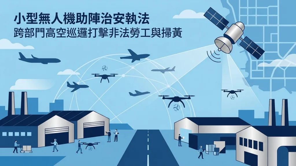 小型無人機助陣治安執法 跨部門高空巡邏打擊非法勞工與掃黃